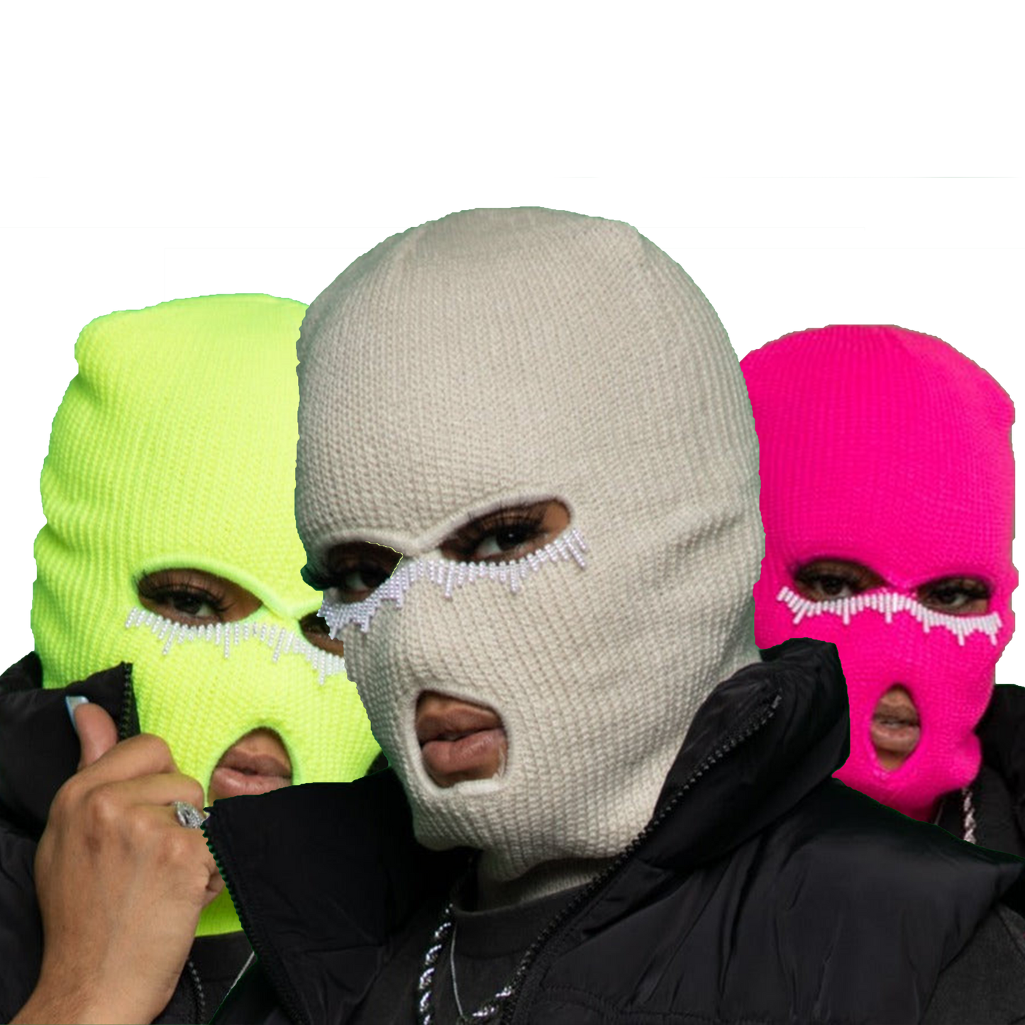 3 Hole Eye Bedazzled Ski Mask