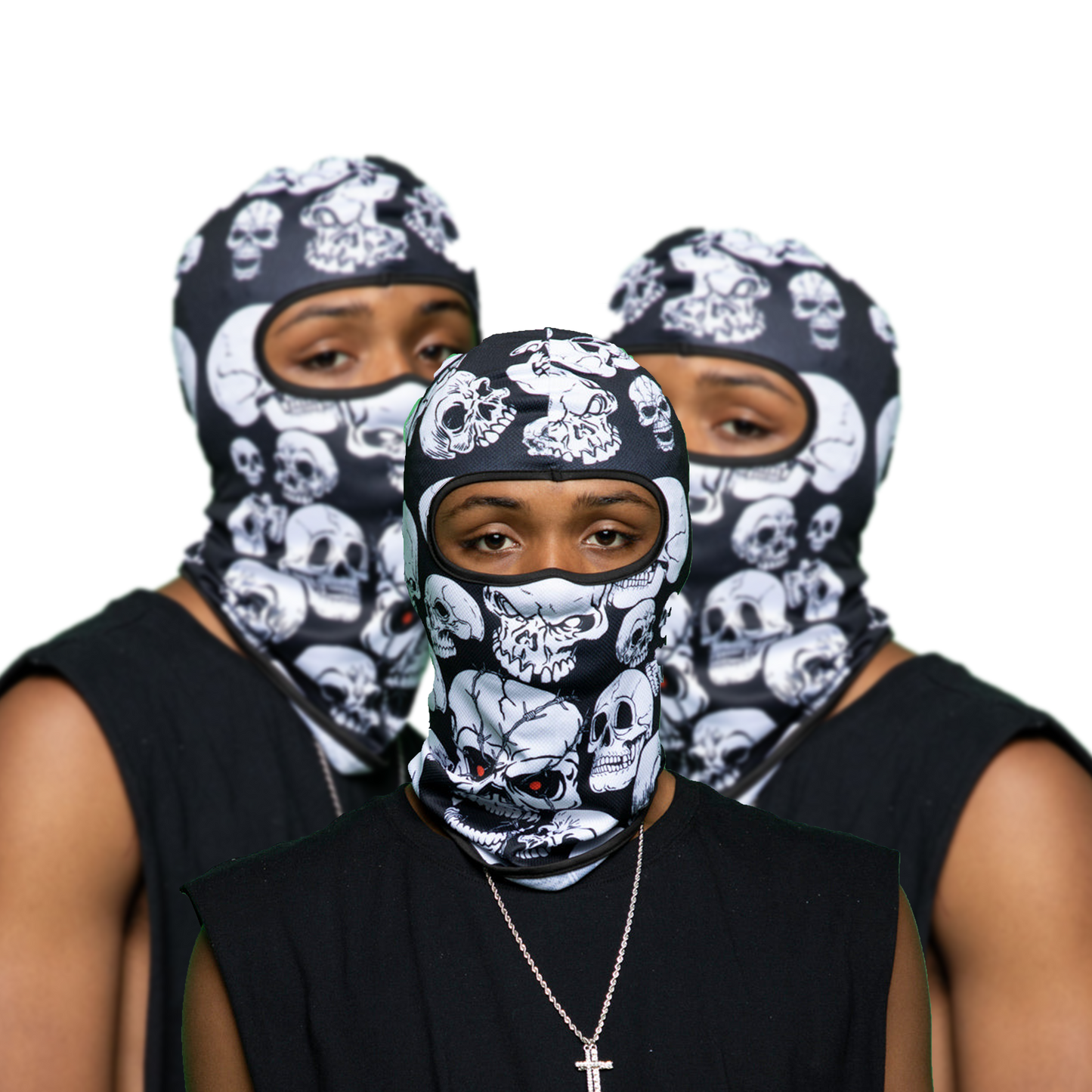 Black & White Skull Ski Mask