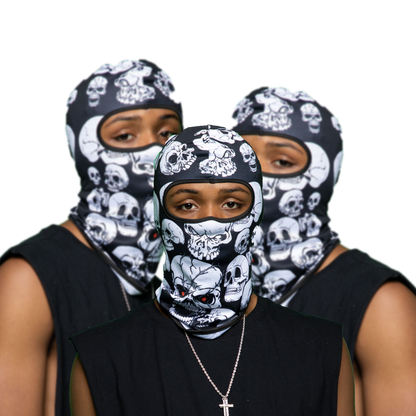 Black & White Skull Ski Mask