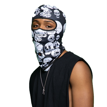 Black & White Skull Ski Mask