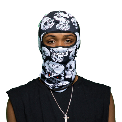 Black & White Skull Ski Mask